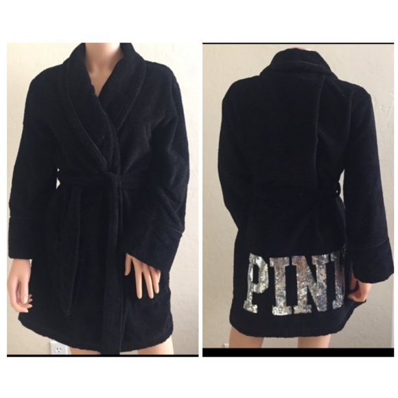 PINK Victoria's Secret Other - Pink VS long sleeve solid black robe